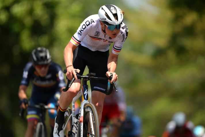 Moritz Mauss finished ninth and best German in the junior road race at the 2025 World Championships in Kigali.