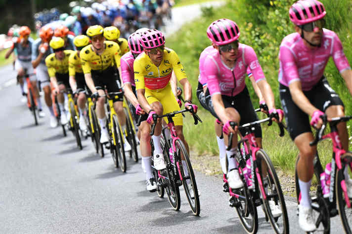 Alex Baudin (EF Education – EasyPost) verteidigte einmal mehr das Gelbe Trikot.