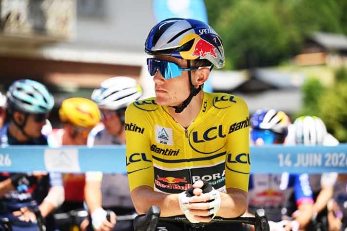 Luke Tuckwell (Red Bull - BORA - hansgrohe) a débuté la journée sous le maillot jaune.
