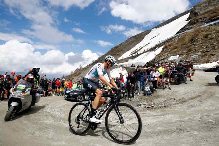 Höhepunkt: Der Colle delle Finestre, der auf der 20. Etappe überfahren wird. Chris Froome startete hier 2018 ein aufsehenerregendes Solo zum Gesamtsieg