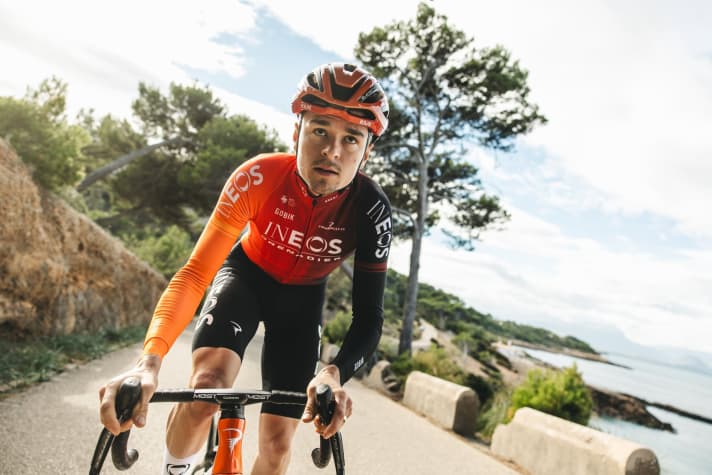 Tom Pidcock in the new Ineos Grenadiers kit.