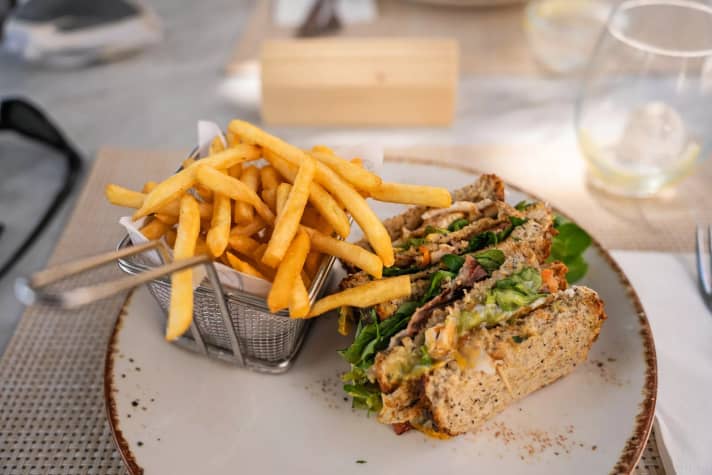 Club sandwich with sea view (not pictured) in Port de Pollença.