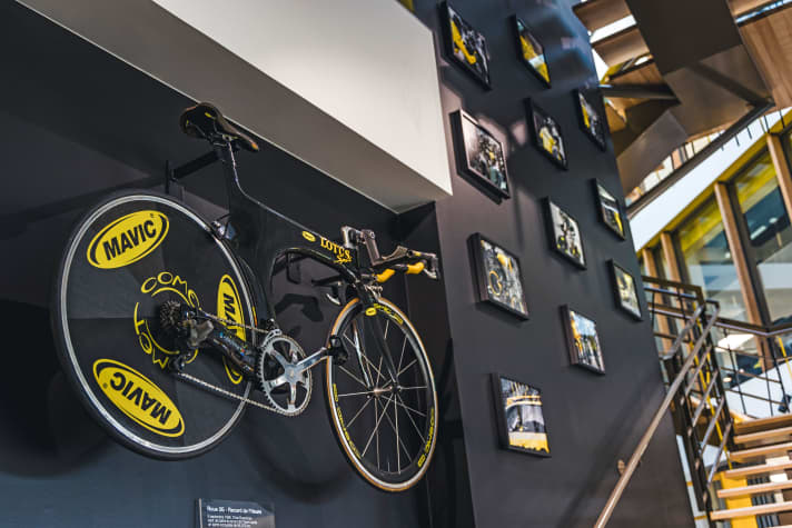 30 Jahre alt und immer noch ein Blickfang: das Weltrekordrad Lotus samt Mavic-Komponenten