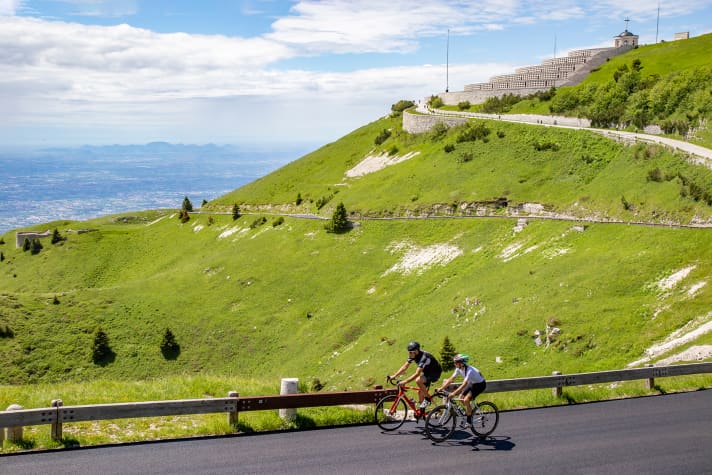 Panoramic road below the summit of Monte Grappa.