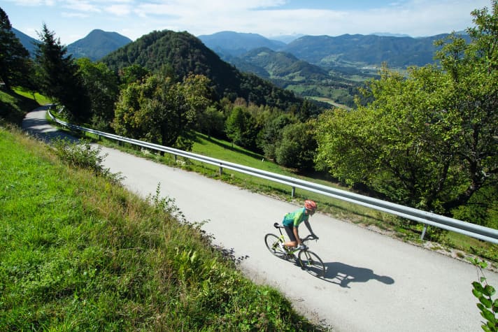 Typischer Anstieg im Savinja-Tal, dem einstigen Tourenrevier von Primož Roglič
