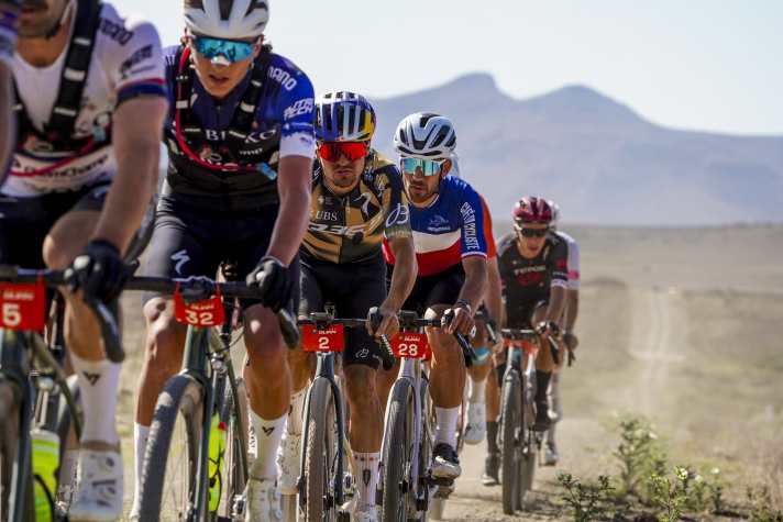 It was supposed to be an easy week of training for double Olympic champion Tom Pidcock (centre). But every now and then, the exceptional British athlete popped up in the leading group.