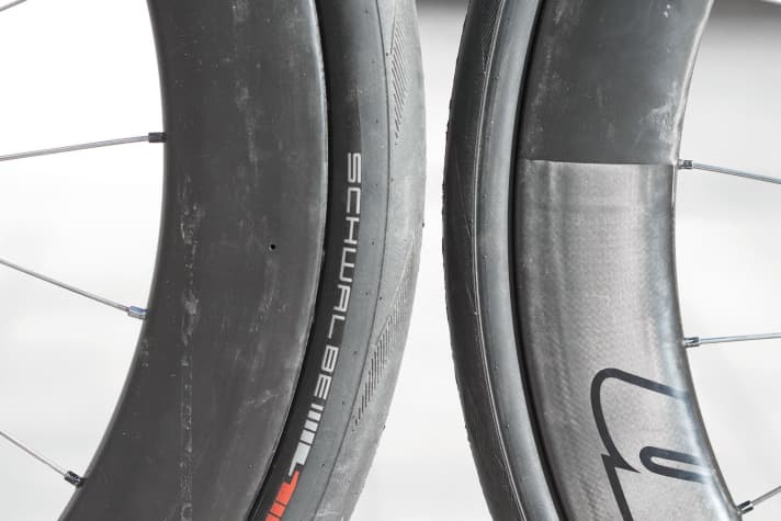 Rolling resistance: 28 against 38 millimetres