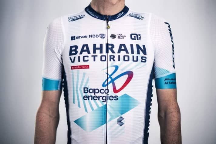The new jersey from Team Bahrain-Victorious