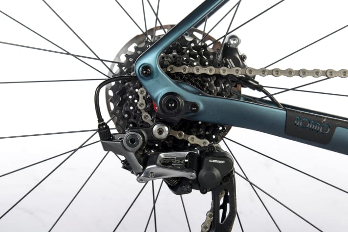 Le vélo de test est équipé d'un Shimano GRX 810