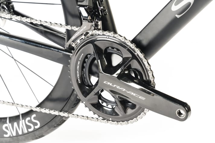 Le vélo de test est équipé d'un Shimano Dura-Ace Di2