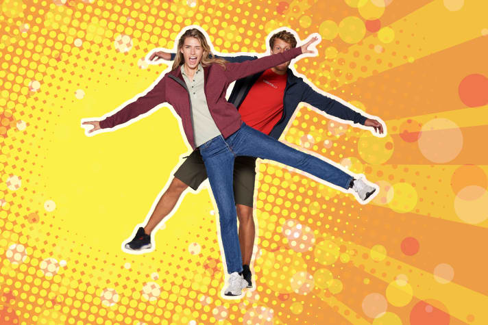 Sunny summer tropical abstract background, pop art retro comic book illustration