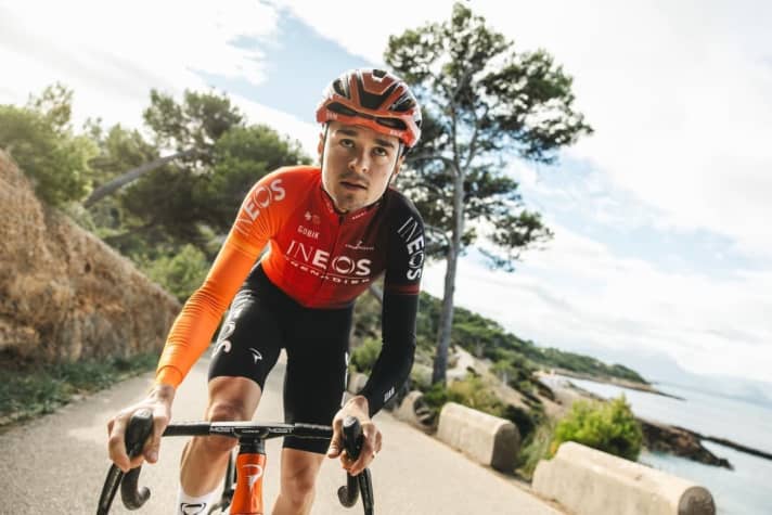 Thomas Pidcock in the new Ineos outfit