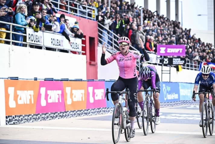 Alison Jackson gewann 2023 für EF Education-TIBCO-SVB Paris-Roubaix