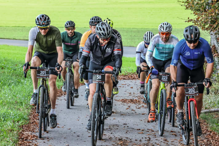 The effort is written all over the participants' faces