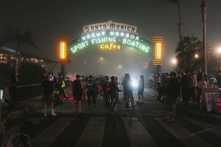 Conspiratorial: Twelve hand-picked teams set off from Los Angeles at four o'clock in the morning