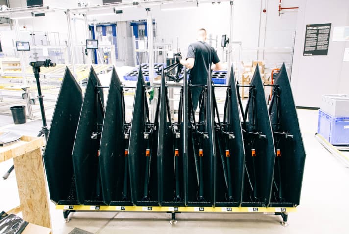   Frame before assembly at Canyon's new headquarters.