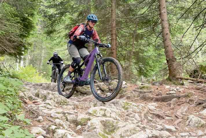 The Liv Intrigue really comes into its own on the trails in the Dolomiti Paganella bike region. The suspension can also be optimised for lighter riders.