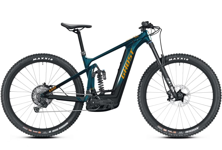 The E-Riot EN from Ghost: 170/160 millimetre suspension travel, 29 inch, carbon frame