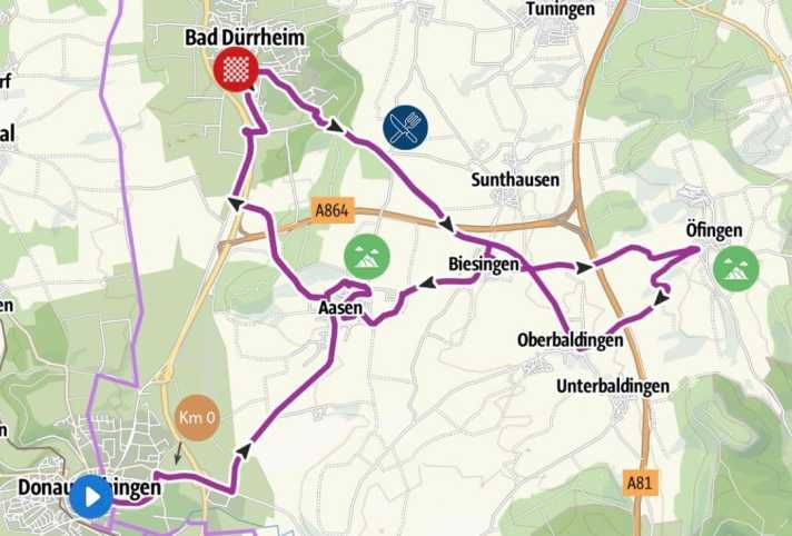 Le parcours de la course sur route des championnats d'Allemagne de cyclisme 2024 en vue d'ensemble