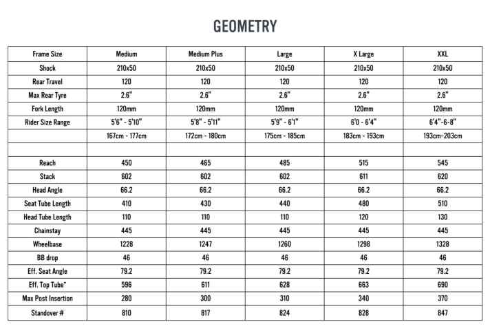 Geometry table of the Starling Mini Murmur