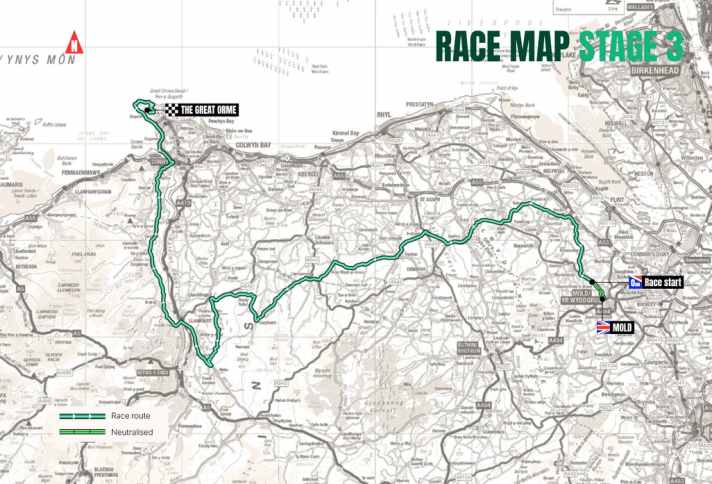 Die Strecke der 3. Etappe der Tour of Britain Women 2026