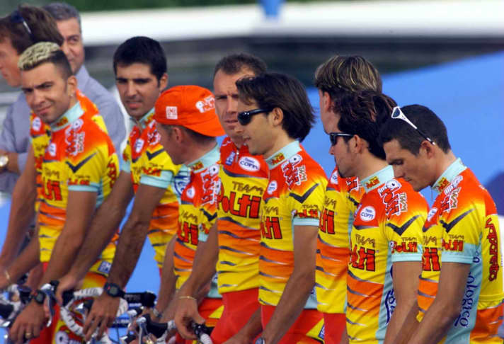 Die Mannschaft Polti hatte farbenfrohe Trikots