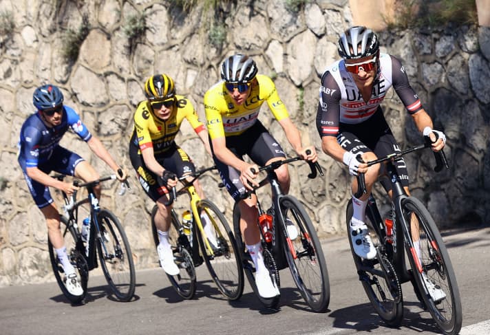 David Gaudu (last position), Jonas Vingegaard (penultimate) and Tadej Pogacar (second position) were the defining figures at Paris-Nice 2023