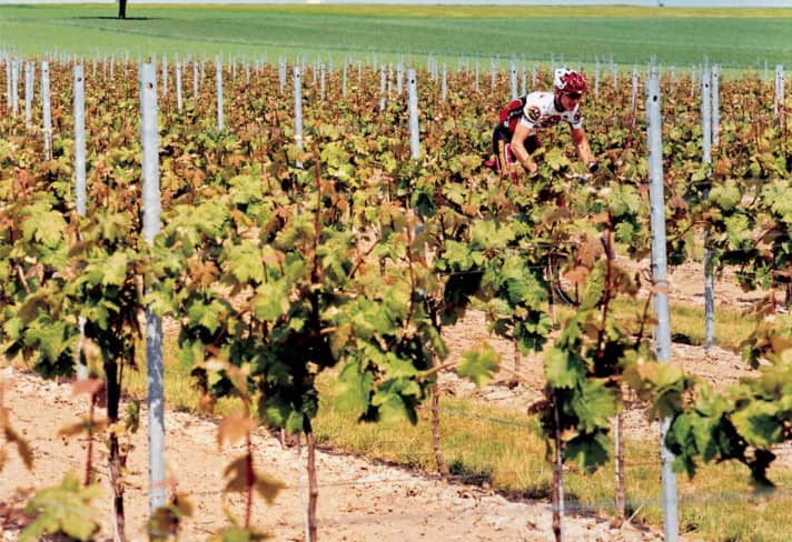   Training daheim: Auf Karls Trainingsrunden ist der Wein sein ständiger Begleiter.