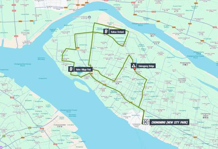 Tour of Chongming Island 2025 - Map 1st stage