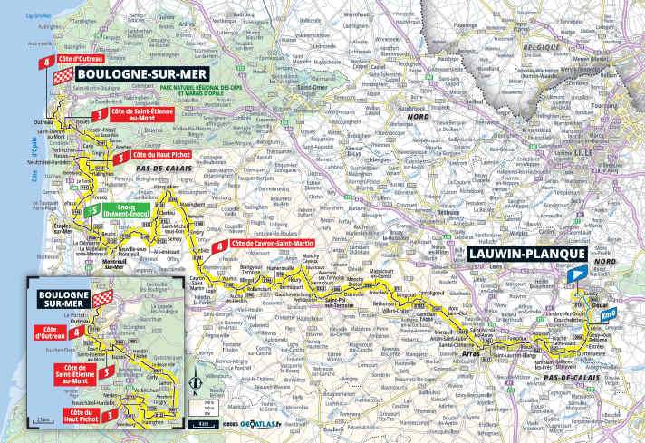 Die 2. Etappe der Tour de France 2025 auf der Karte