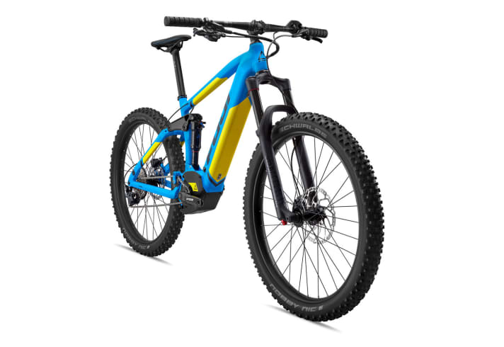   The € 4300 Blackhill Evo LT features a Rock Shox Yari suspension fork and a Deluxe shock.