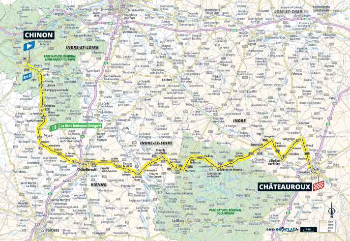 Die 9. Etappe der Tour de France 2025 auf der Karte