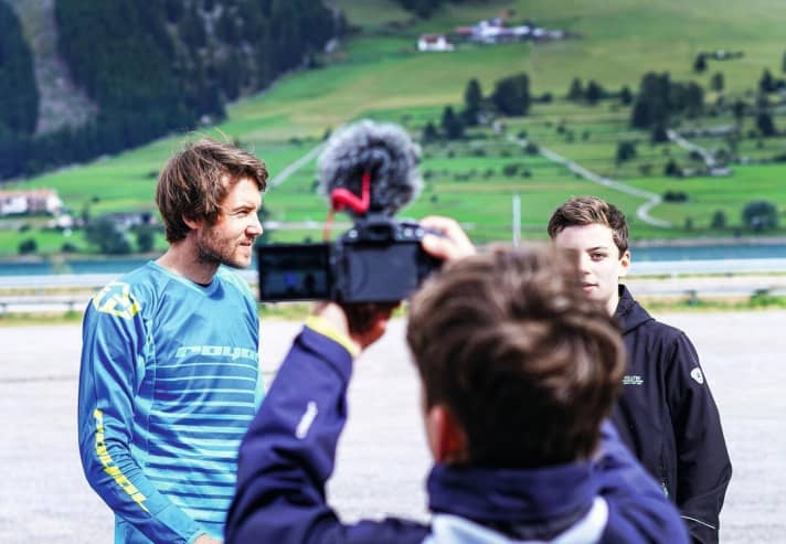   BIKE-Testchef Peter Nilges mit Nils und Filip