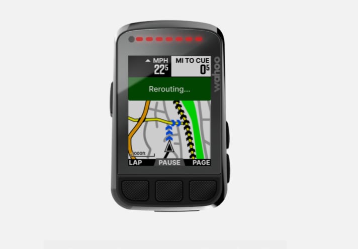  Tu t'es trompé de direction ? Pas de problème, le Wahoo Elemnt Bolt corrige cela en quelques secondes grâce au re-routage.