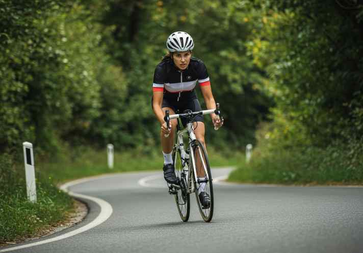 AI racing cyclist in Deathgrip! Deathgrip is when your index fingers wrap around the handlebars instead of resting on the brake lever,