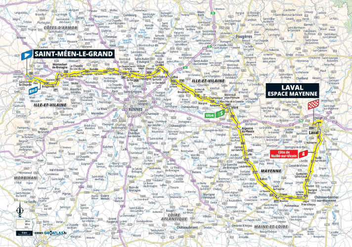 Stage 8 of the Tour de France 2025 on the map