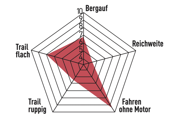 Quiet, powerful and lively: the Fantic Rampage can convince bikers who expect only moderate support from an e-bike on gentle terrain. If the terrain becomes rougher, its capabilities are limited.