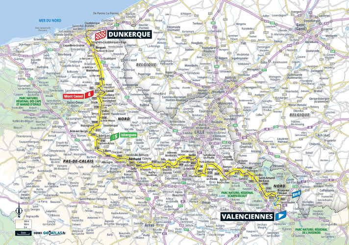 Die 3. Etappe der Tour de France 2025 auf der Karte