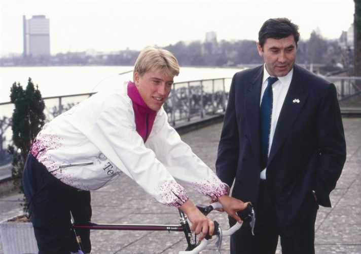Axel Merckx als Jungprofi beim Team Telekom. Vater Eddy stattete das Team mit Rädern aus