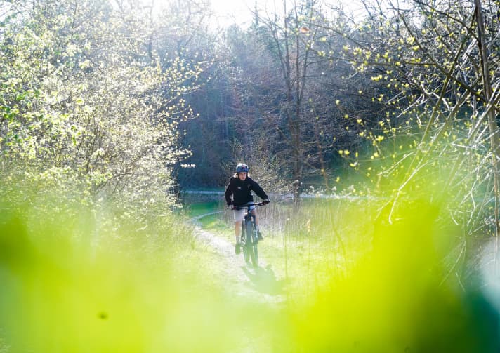 Relaxed full throttle: tester Tim was impressed by the sharpness of the Cube Elite C:62 Rookie. Normally, bike parks are his favourite stomping ground.