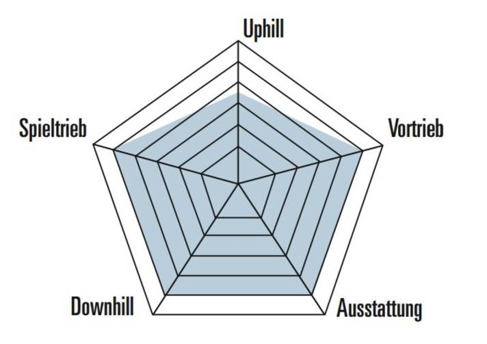 Die BIKE-Spinne gibt Auskunft über die Stärken und Schwächen eines Mountainbikes.