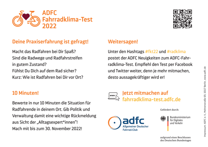 Is cycling in your city fun or stressful? From 1 September to 30 November, cyclists in Germany can once again vote on the cycling climate in their cities and municipalities.
