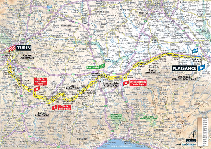 La 3e étape du Tour de France 2024 sur la carte