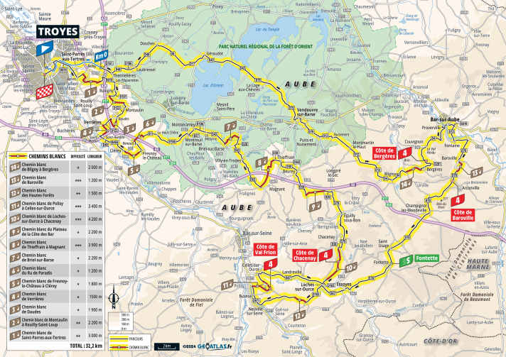 Die 9. Etappe der Tour de France 2024 auf der Karte