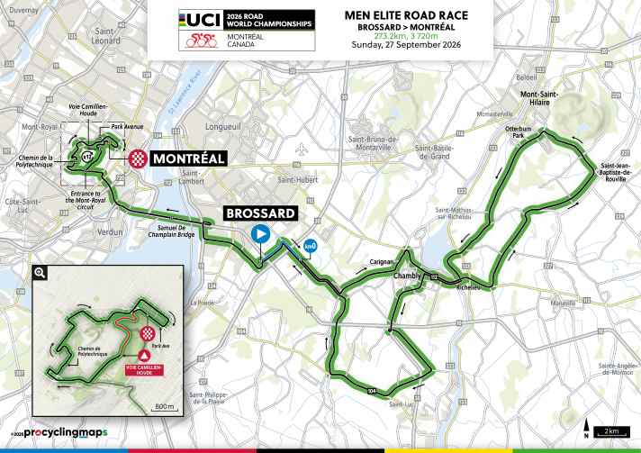 Die Strecke des Straßenrennen der Männer