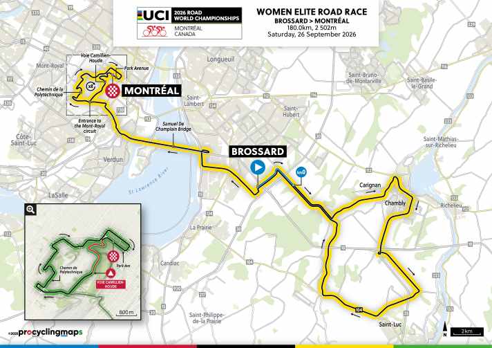 Le parcours de la course sur route des femmes