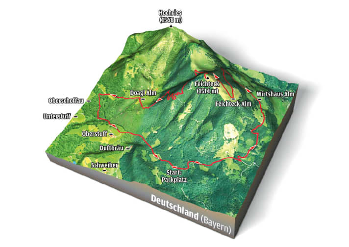 The MTB Supertrail by Peter Brodschelm on the Feichteck, Hochries.