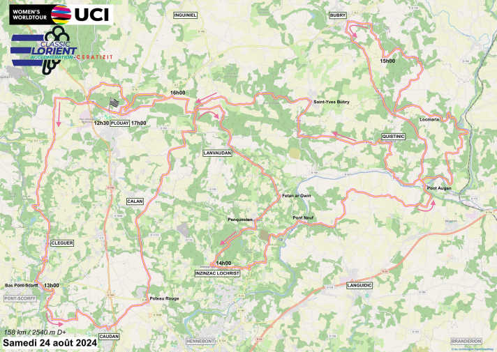 The route of the Classic Lorient Agglomeration - Ceratizit 2024