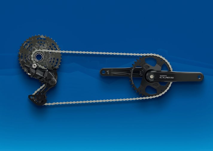 Einfach aufgebaut: Die Cues-Gruppe ersetzt gleich drei Mountainbike-Gruppen, Rennrad-Komponenten für Antriebe von neun bis elf Ritzeln sollen bald folgen
