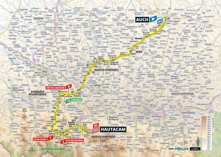 Die 12. Etappe der Tour de France 2025 auf der Karte